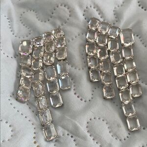 Swarovski Elegant Silver Crystal Drop Earrings